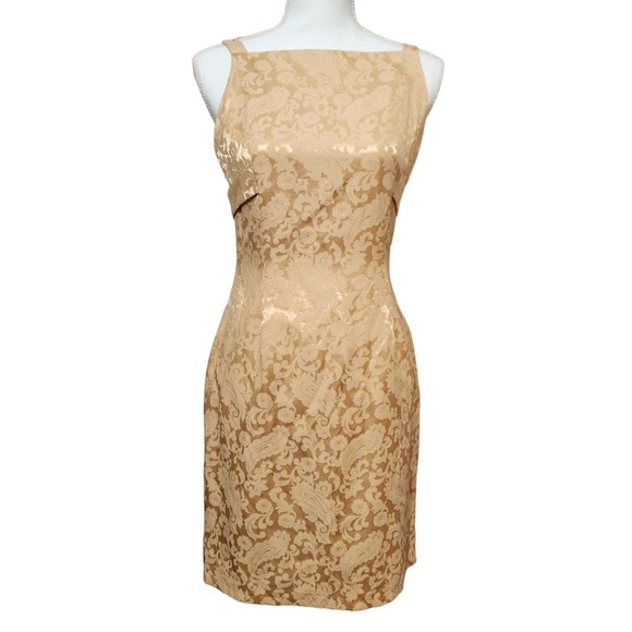 Barami Dresses & Skirts - Vintage Barami Womens 4 Dress Pencil Gold Bow Paisley Floral Avante Regency glam